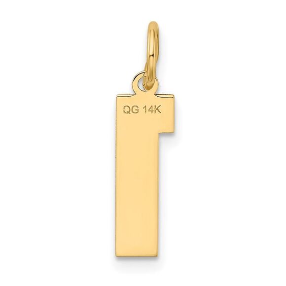 14k Yellow Gold, Jersey Collection, Medium Number 1 Pendant - Picture 3 of 6